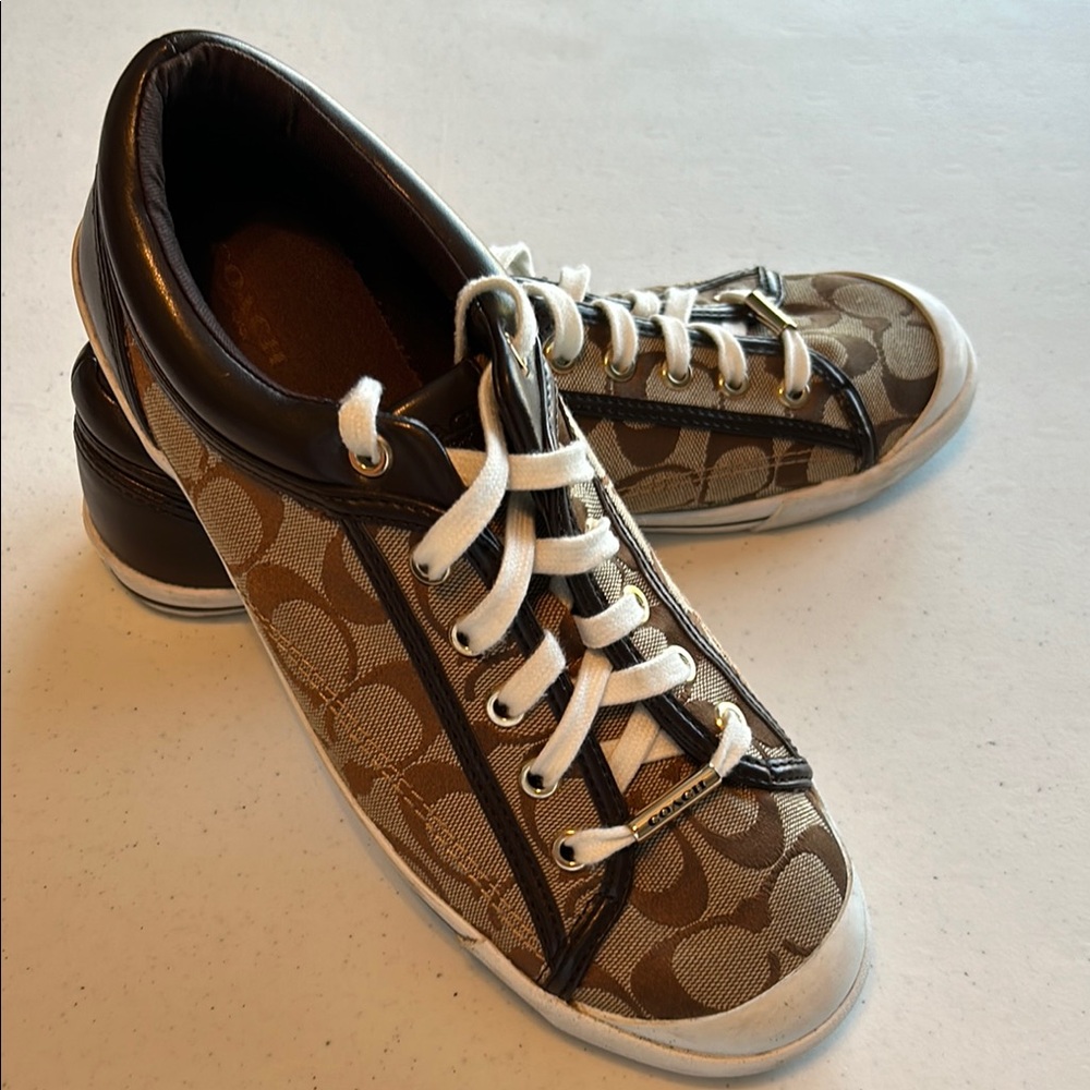 Coach Brown and White Sneakers